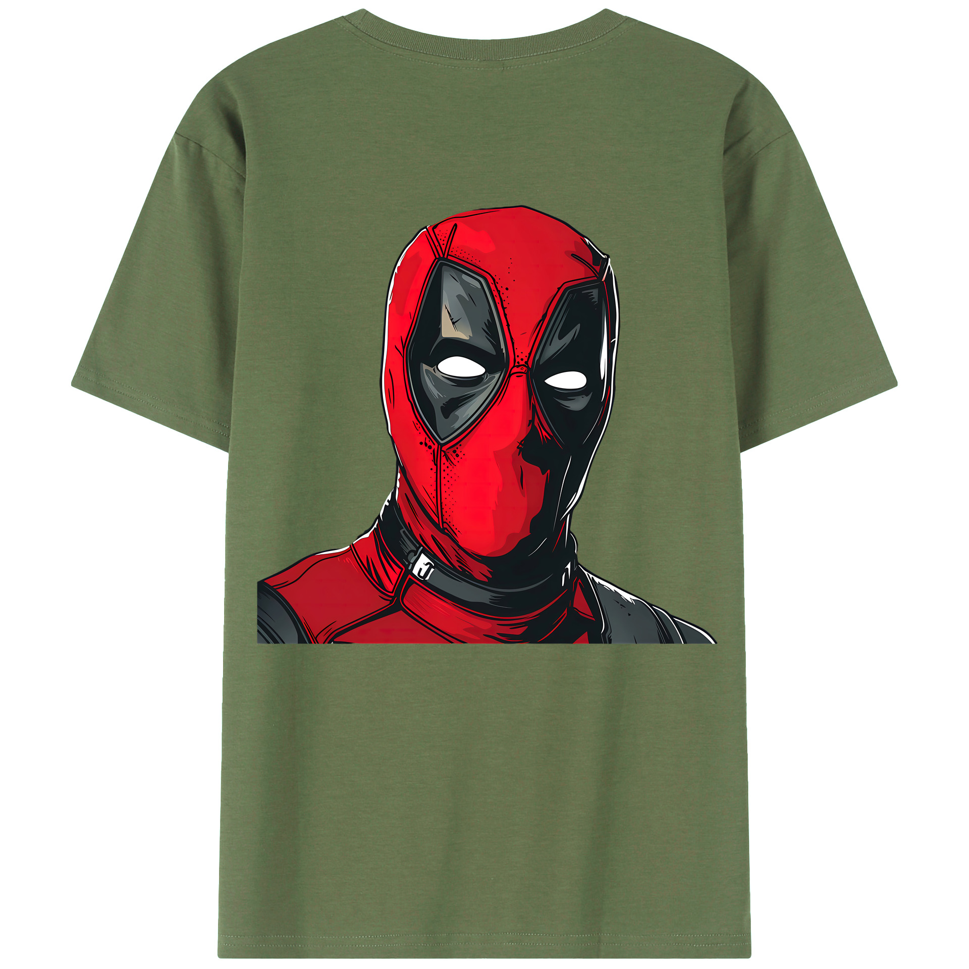 （画像用） Deadpool デッドプール 綿100％ メンズ半袖Tシャツ（バックプリント） 通気性